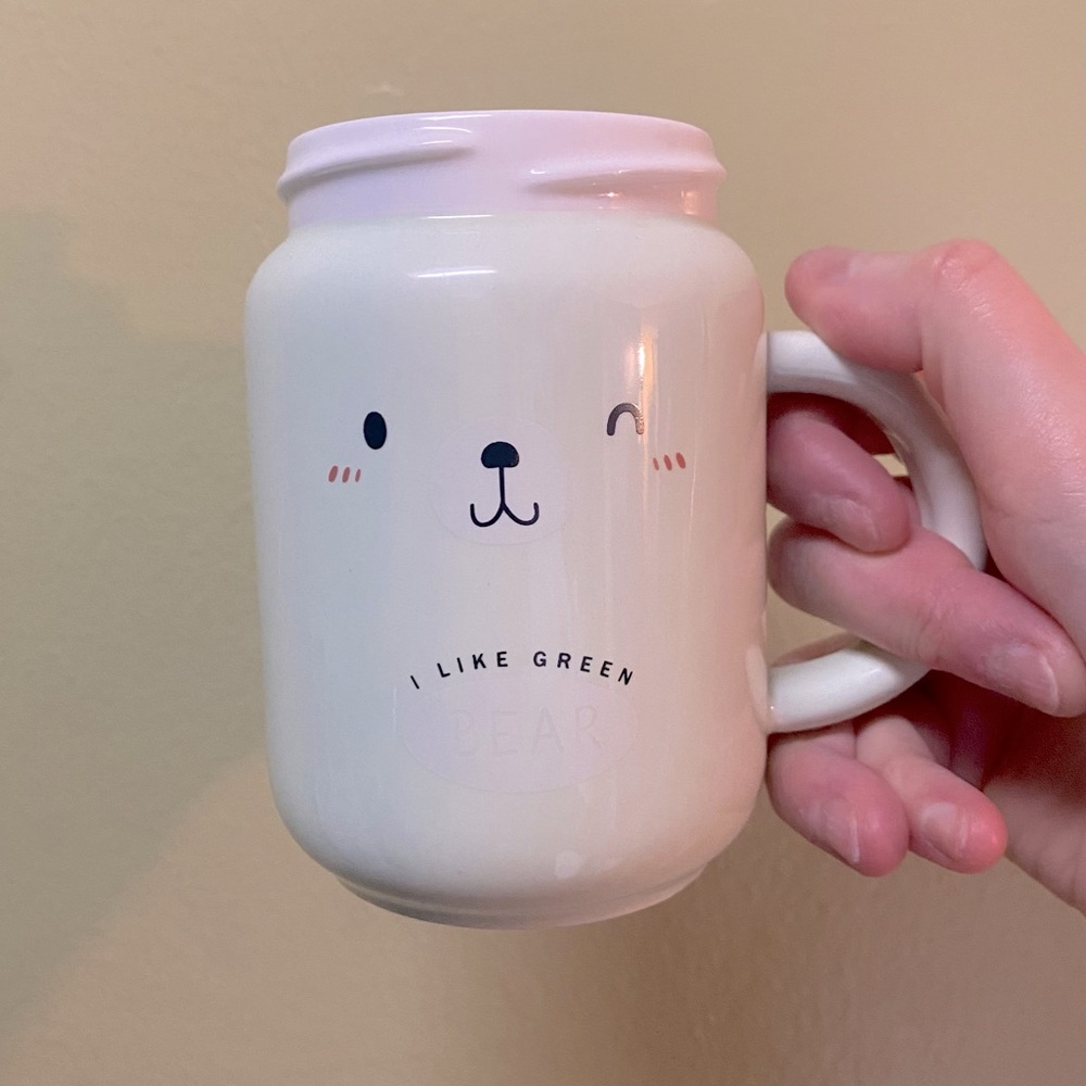 Kawaii Light Green Bear Face Coffee/Tea Mug